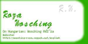 roza wosching business card